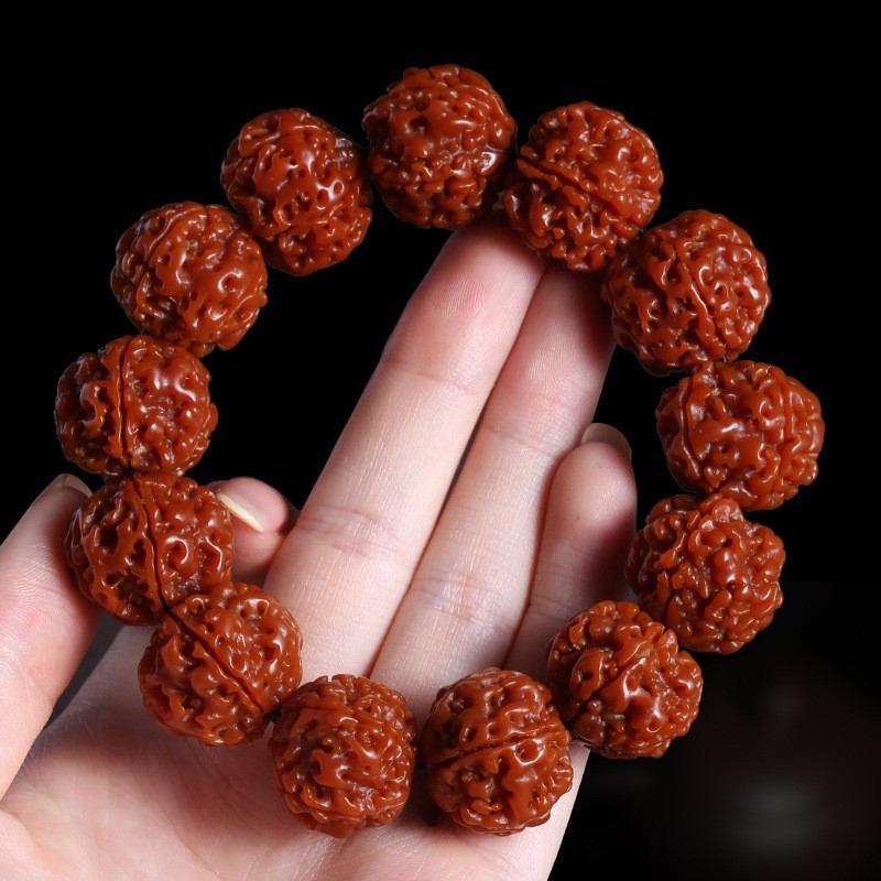 Ručno izrađena narukvica Rudraksha Bodhi perlama, s petlistim perlama, kineski stil