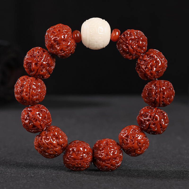 Ručno izrađena narukvica Rudraksha Bodhi perlama, s petlistim perlama, kineski stil