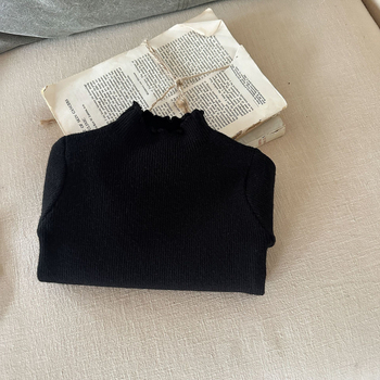 Bērnu džemperis korejiešu stilā meitenēm, adīts materiāls ar 50% akrila, garas piedurknes, vienkrāsains raksts, piemērots ziemai un rudenim