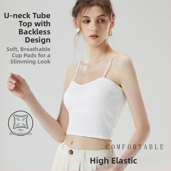 Camisola s vložkou na prsiach, bavlna 90–95%, V-krk, ramenný štýl, 161–180 g/m²