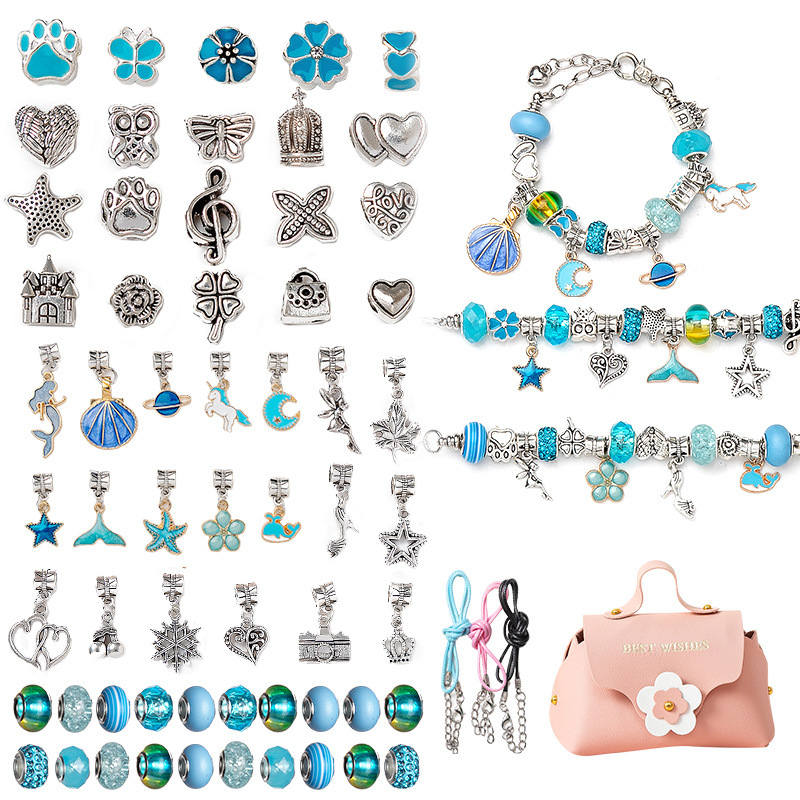 Lastele sobiva alumiiniumist käevõru – DIY käevõru helmikkarpide komplekt, lehekujuline ripats, rack plating viimistlus, tüdrukute/prinssess stiil, käe ehe