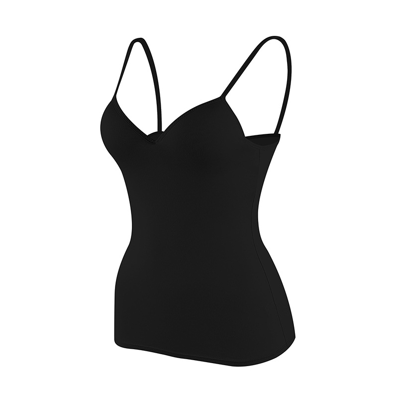 Потник от модал за жени с фиксирани чашки, секси дълбоко V деколте, открит гръб, корейски стил слинг, съдържание 90–95% модал