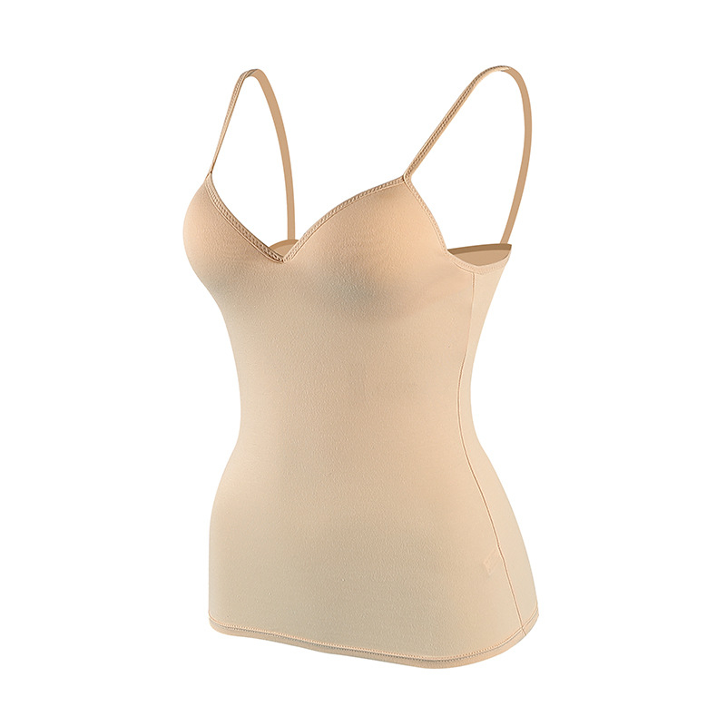 Потник от модал за жени с фиксирани чашки, секси дълбоко V деколте, открит гръб, корейски стил слинг, съдържание 90–95% модал