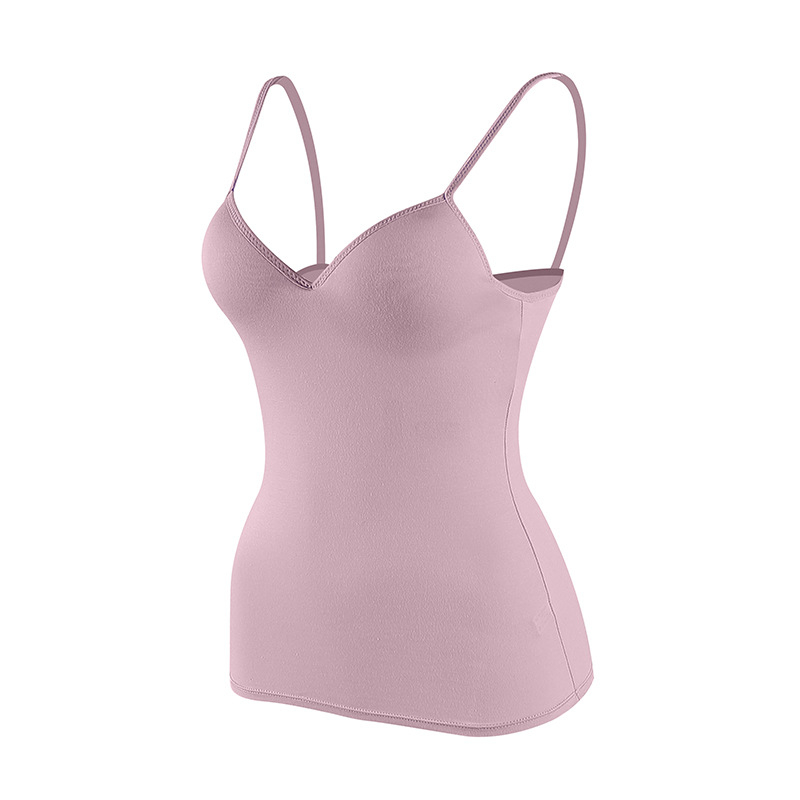 Потник от модал за жени с фиксирани чашки, секси дълбоко V деколте, открит гръб, корейски стил слинг, съдържание 90–95% модал