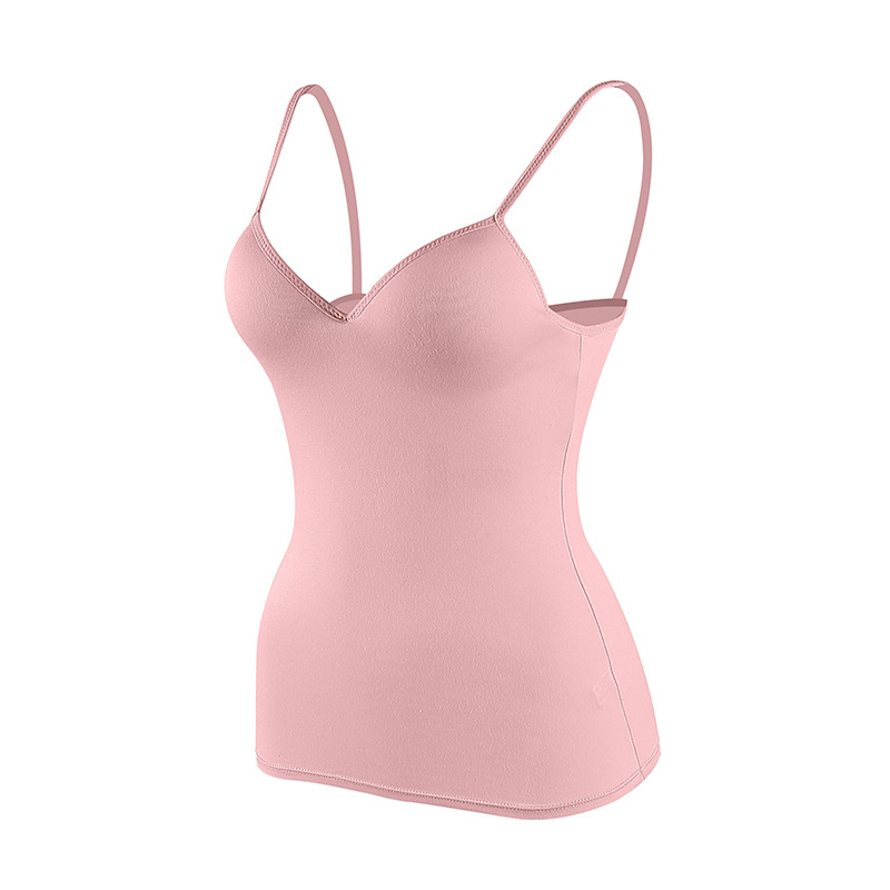 Потник от модал за жени с фиксирани чашки, секси дълбоко V деколте, открит гръб, корейски стил слинг, съдържание 90–95% модал