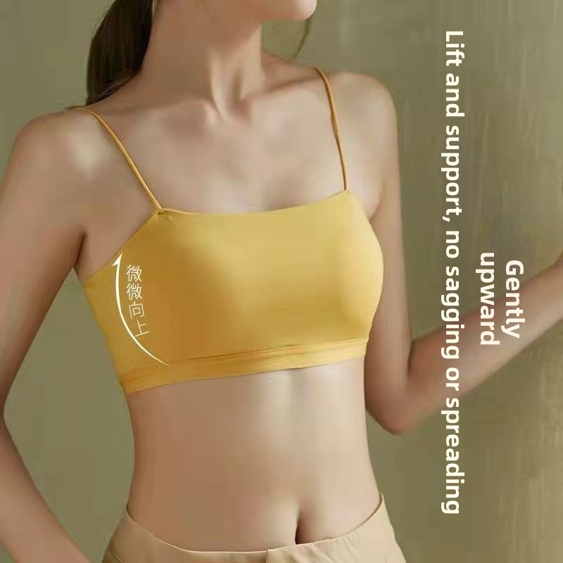 Ženský letný biely camisole s vypchávkami na prsiach – základná vrstva