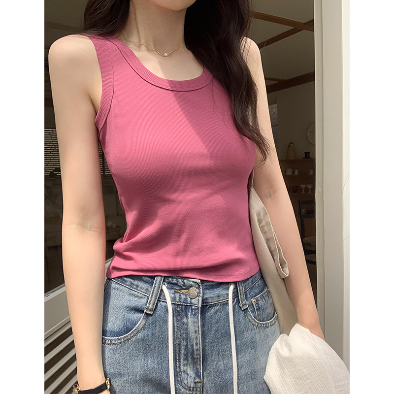 Γυναικείο cami με τιράντες, ίσια γραμμή σωληνώματος, μήκος 50–65 cm, ύφασμα βαμβάκι‑βισκόζη 50–70%, ιαπωνικοκορεατικό casual στυλ