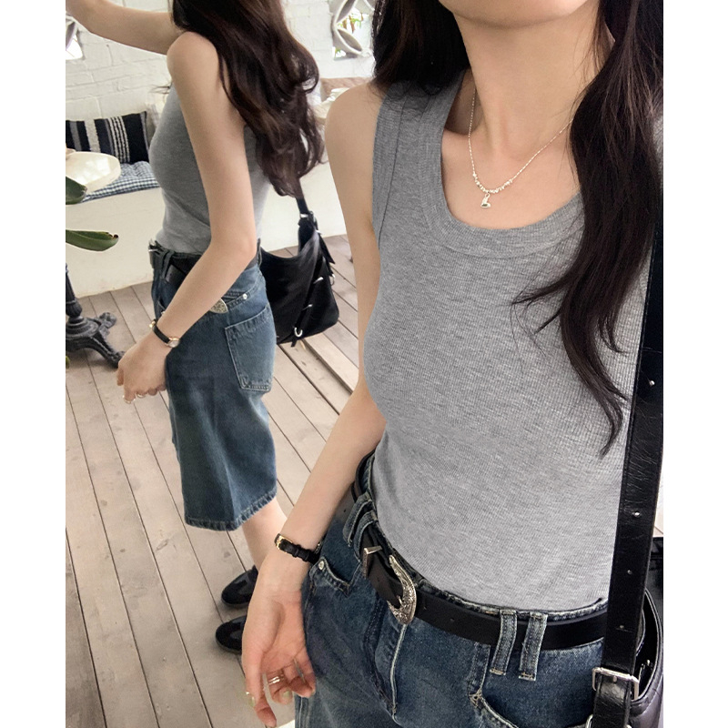 Γυναικείο cami με τιράντες, ίσια γραμμή σωληνώματος, μήκος 50–65 cm, ύφασμα βαμβάκι‑βισκόζη 50–70%, ιαπωνικοκορεατικό casual στυλ