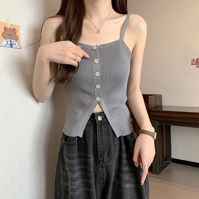 Ženski pleteni topić s dizajnom lubanje, ljetni komad, retro šik