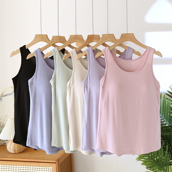 Сутиен-танк топ с подплънки, едноцяло бельо, модал плат, кръгло деколте, тънък плат 101–120 г/м²