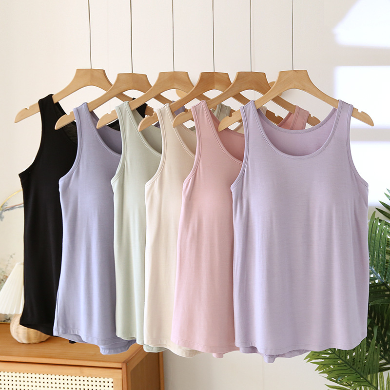 Сутиен-танк топ с подплънки, едноцяло бельо, модал плат, кръгло деколте, тънък плат 101–120 г/м²