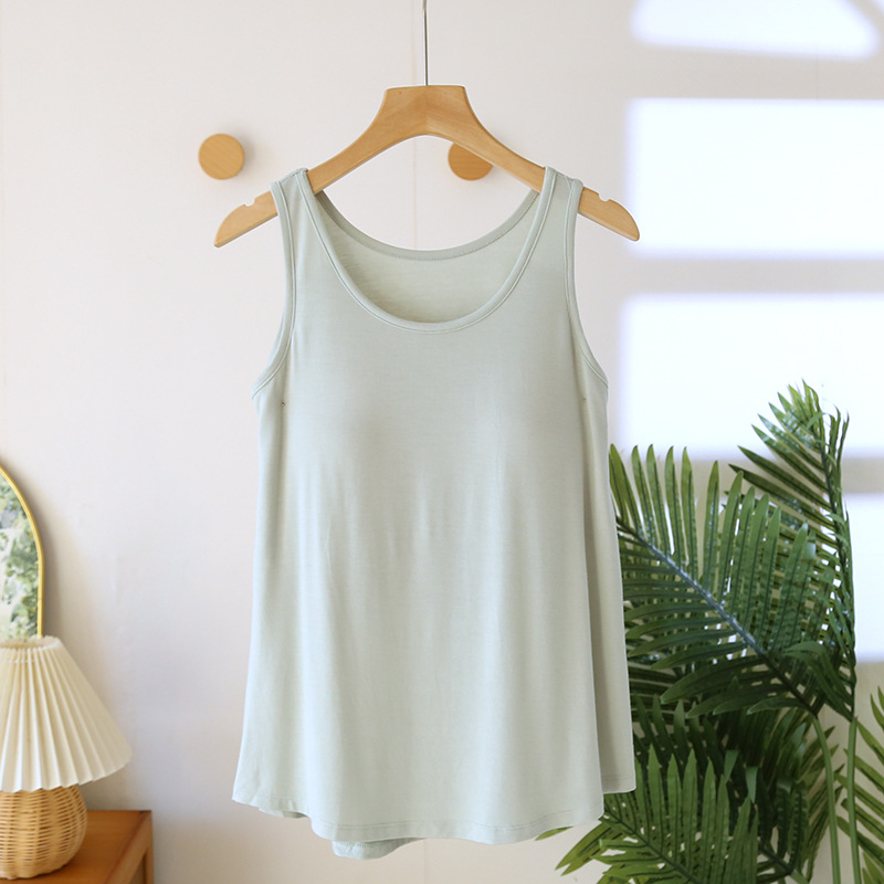 Сутиен-танк топ с подплънки, едноцяло бельо, модал плат, кръгло деколте, тънък плат 101–120 г/м²