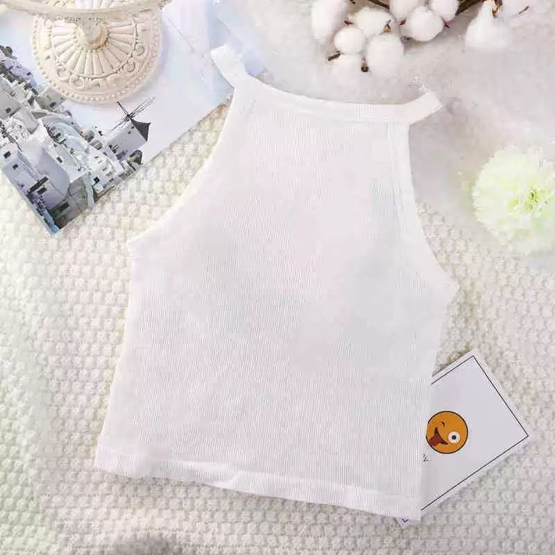Halter top s punjenim šalicama, ugrađen dizajn leđa za lijep izgled, slim kroj, najlon s elastanom, super kratka duljina