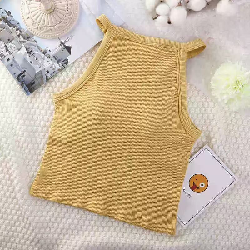 Halter top s punjenim šalicama, ugrađen dizajn leđa za lijep izgled, slim kroj, najlon s elastanom, super kratka duljina
