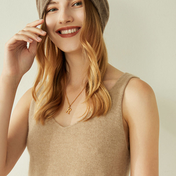 Γυναικείο φανελάκι από καθαρή κασμίρι, χωρίς τιράντες, V-λαιμό, πλεκτό τοπ για στρώση, πάνω από 95% κασμίρι, φθινοπωρινό 2022