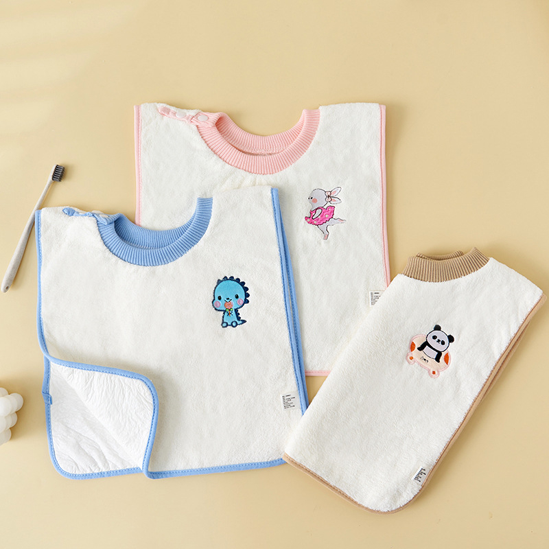 Dječji ubrus za hranjenje, vodootporan, coral fleece, uzorak životinja, unisex