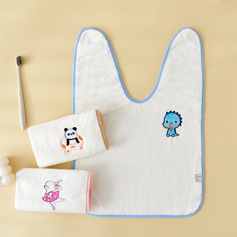Dječji ubrus za hranjenje, vodootporan, coral fleece, uzorak životinja, unisex