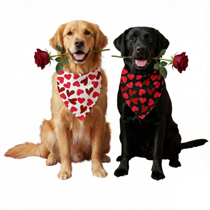 Trīsstūrīgs suņu šalle | burtiem drukāts raksts | poliestērs | karikatūras stils | drukāšana