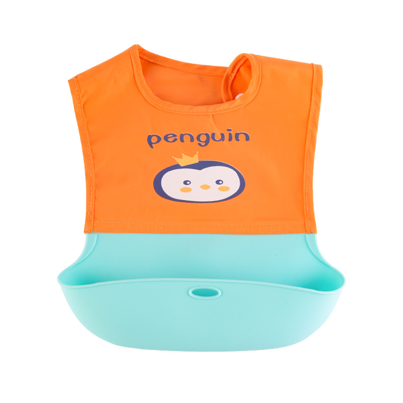 Jie Yuer Dječji silikonski ubrus za hranjenje, vodootporan, silikon za hranu, unisex, motiv životinja/crtani, pogodan za dojenčad i djecu 1-3 godine (80-100 cm)