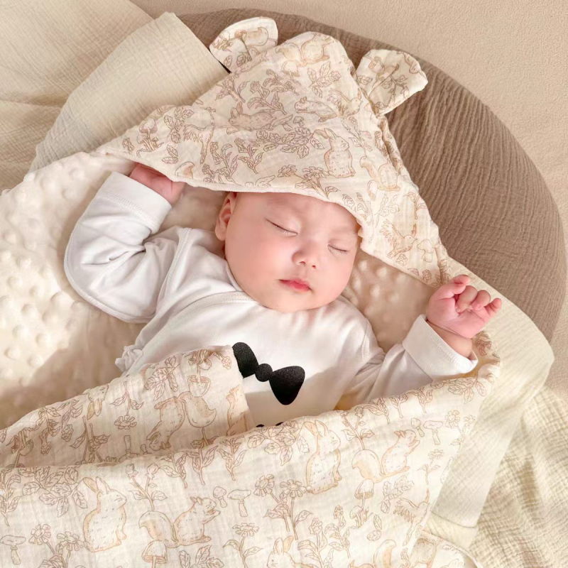 Βρεφική κουβέρτα αγκαλιάς από βαμβάκι, cartoon μοτίβο, φθινοπωρινή περίοδος, 95%+ βαμβάκι, Ασφάλεια: Κατηγορία Α