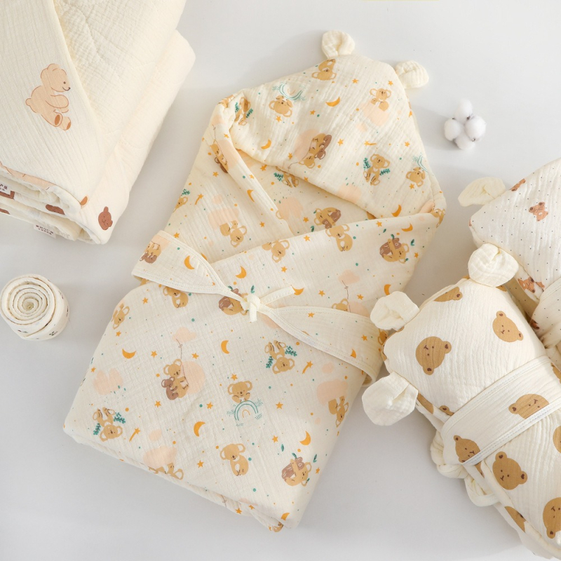 Dječji quilt od pamuka, punjenje od pamuka, cartoon uzorak, sve sezone za dojenčad i djecu od 1–3 godina