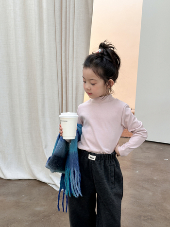 Dječja osnovna majica za donje rublje, tkanina od pamuka i elastana (95:5), korejski stil, zima, 3–8 godina