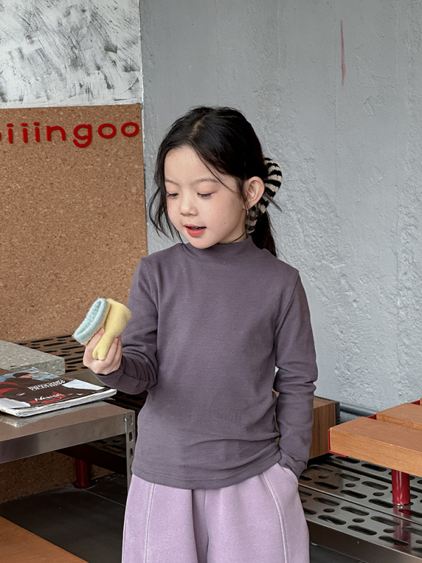 Dječja osnovna majica za donje rublje, tkanina od pamuka i elastana (95:5), korejski stil, zima, 3–8 godina