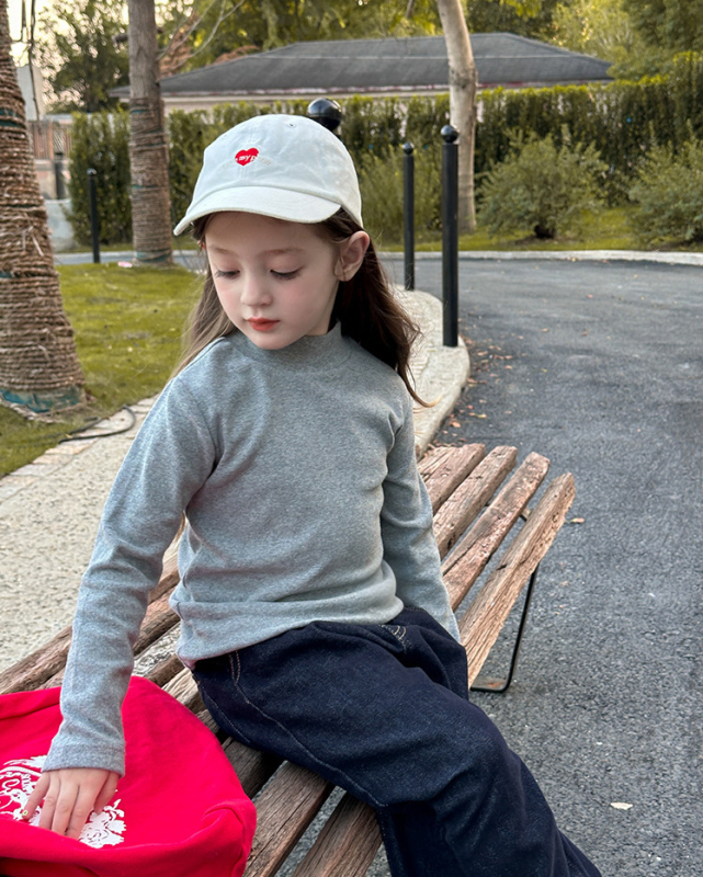 Dječja osnovna majica za donje rublje, tkanina od pamuka i elastana (95:5), korejski stil, zima, 3–8 godina