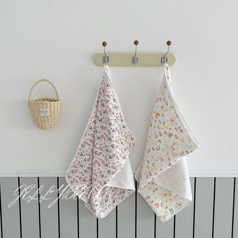 JOEMEGA Dječji cvjetni ručnik za kupanje – 100% pamuk, za novorođenčad, sve sezone