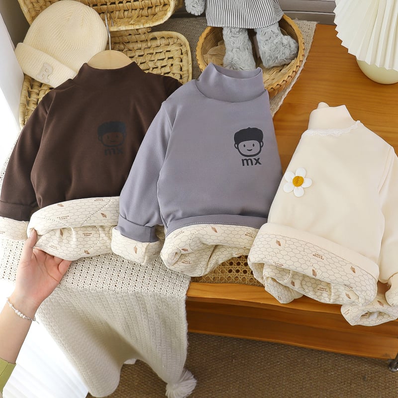 Bērnu džemperis, poliestera maisījums, poliestera oderējums, bieza audums, karikatūras raksts, vecums 3–8 gadi