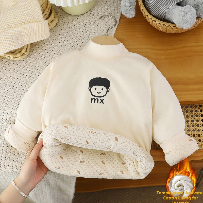 Bērnu džemperis, poliestera maisījums, poliestera oderējums, bieza audums, karikatūras raksts, vecums 3–8 gadi