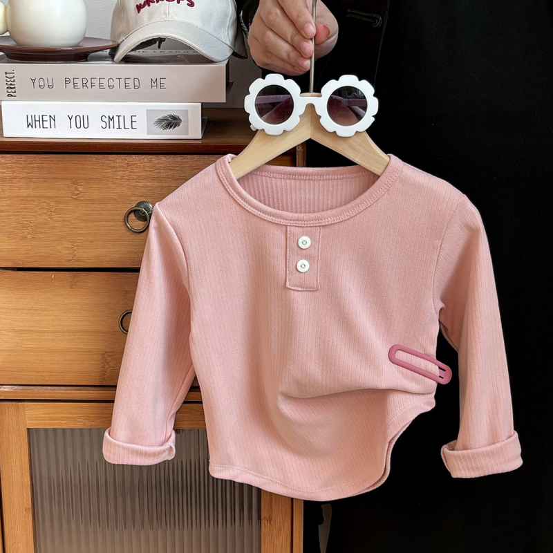 Bērnu garām piedurknēm bāzes slāņa tops, apaļā kakla, rudens-pavasara lietošanai, 90% poliester ar mīkstu apdari, vecuma grupa 3-8 gadi