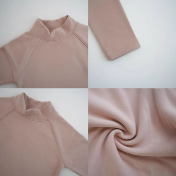 Bērnu pašsiltējošs pamata tops ar augstu apkakli, garām piedurknēm, universāls, 320 g samta audums, apkures akrila un Lenzing Tencel.