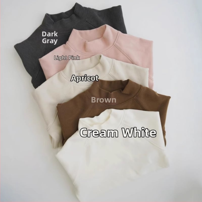 Bērnu pašsiltējošs pamata tops ar augstu apkakli, garām piedurknēm, universāls, 320 g samta audums, apkures akrila un Lenzing Tencel.