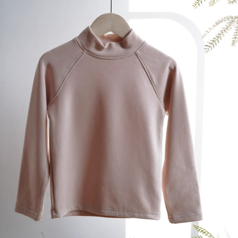 Bērnu pašsiltējošs pamata tops ar augstu apkakli, garām piedurknēm, universāls, 320 g samta audums, apkures akrila un Lenzing Tencel.