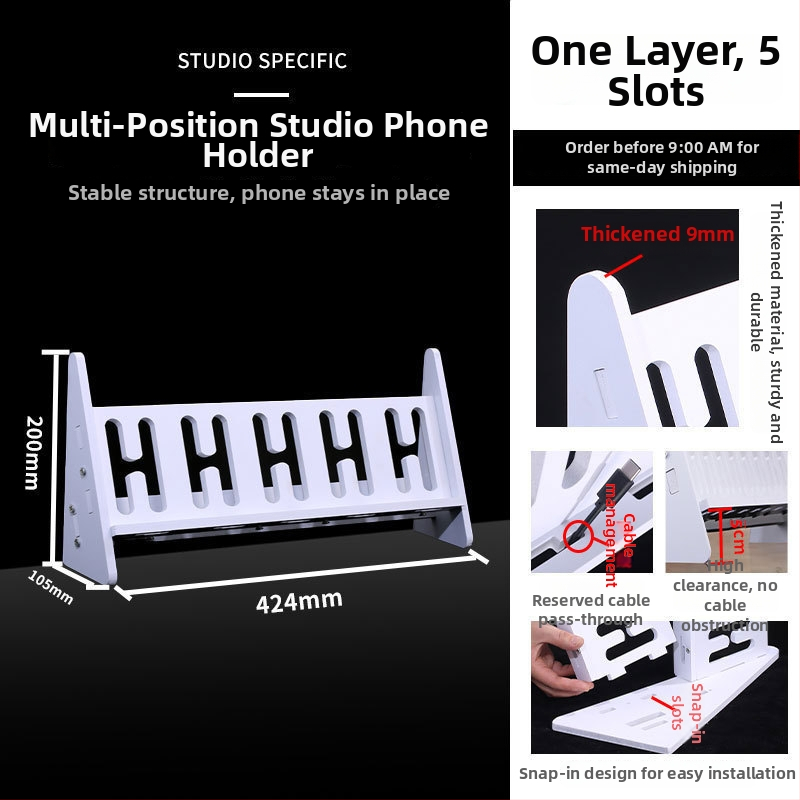 Телефонна стойка за настолно и подово закрепване, многопозиционна, PVC, прост стил, 3C сертифицирана