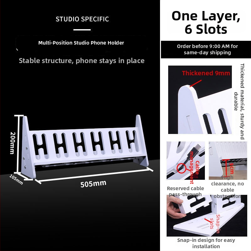 Телефонна стойка за настолно и подово закрепване, многопозиционна, PVC, прост стил, 3C сертифицирана