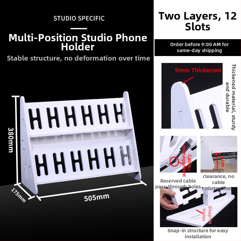Телефонна стойка за настолно и подово закрепване, многопозиционна, PVC, прост стил, 3C сертифицирана