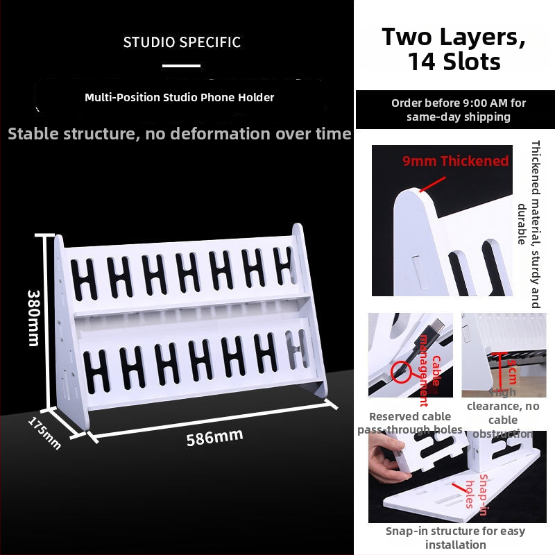 Телефонна стойка за настолно и подово закрепване, многопозиционна, PVC, прост стил, 3C сертифицирана