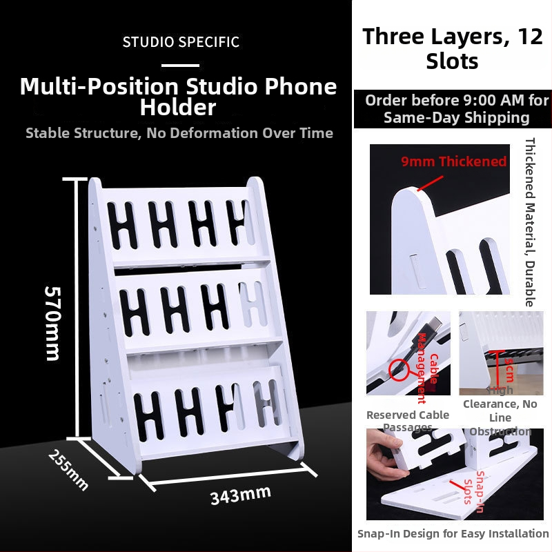 Телефонна стойка за настолно и подово закрепване, многопозиционна, PVC, прост стил, 3C сертифицирана