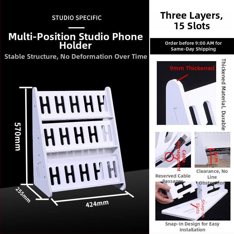 Телефонна стойка за настолно и подово закрепване, многопозиционна, PVC, прост стил, 3C сертифицирана