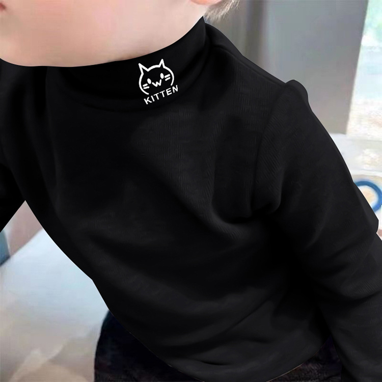 Bērnu poliestera tops ar karikatūru druku, minimālisks stils, ziemas sezona, garas piedurknes, 91–95% poliestera