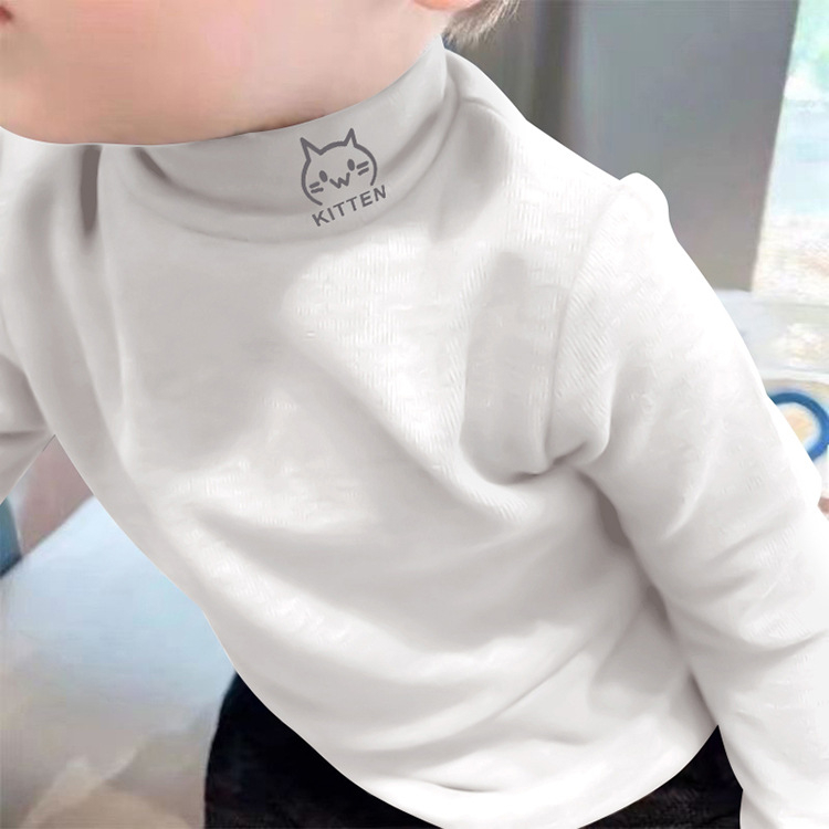 Bērnu poliestera tops ar karikatūru druku, minimālisks stils, ziemas sezona, garas piedurknes, 91–95% poliestera