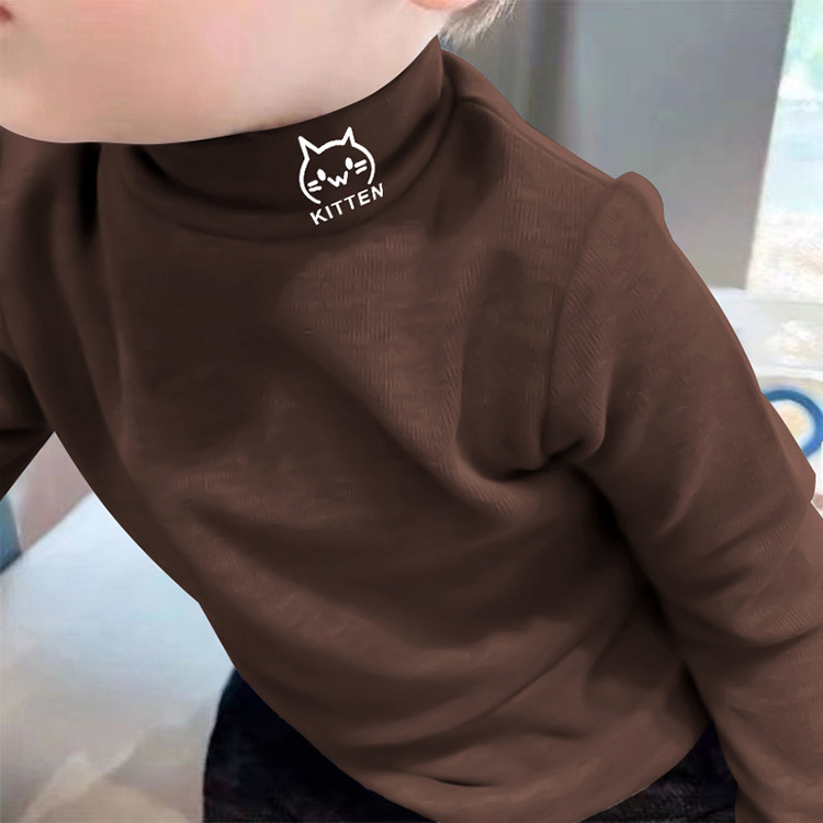 Bērnu poliestera tops ar karikatūru druku, minimālisks stils, ziemas sezona, garas piedurknes, 91–95% poliestera