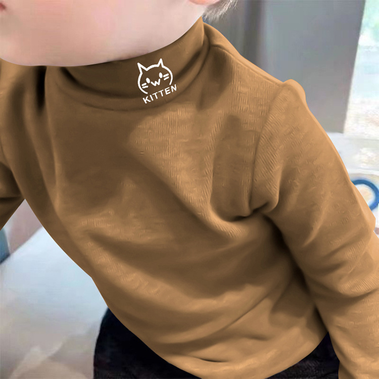 Bērnu poliestera tops ar karikatūru druku, minimālisks stils, ziemas sezona, garas piedurknes, 91–95% poliestera