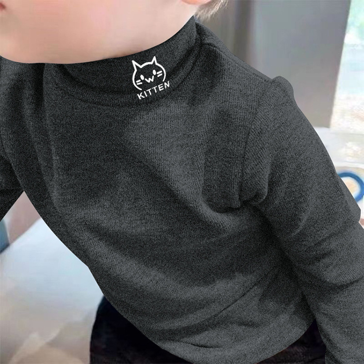 Bērnu poliestera tops ar karikatūru druku, minimālisks stils, ziemas sezona, garas piedurknes, 91–95% poliestera