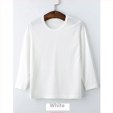 Bērnu garās piedurknes bases tops no modal (90%), vienkrāsains, universāls, pavasarim un rudenim