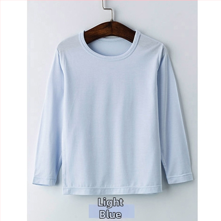 Bērnu garās piedurknes bases tops no modal (90%), vienkrāsains, universāls, pavasarim un rudenim