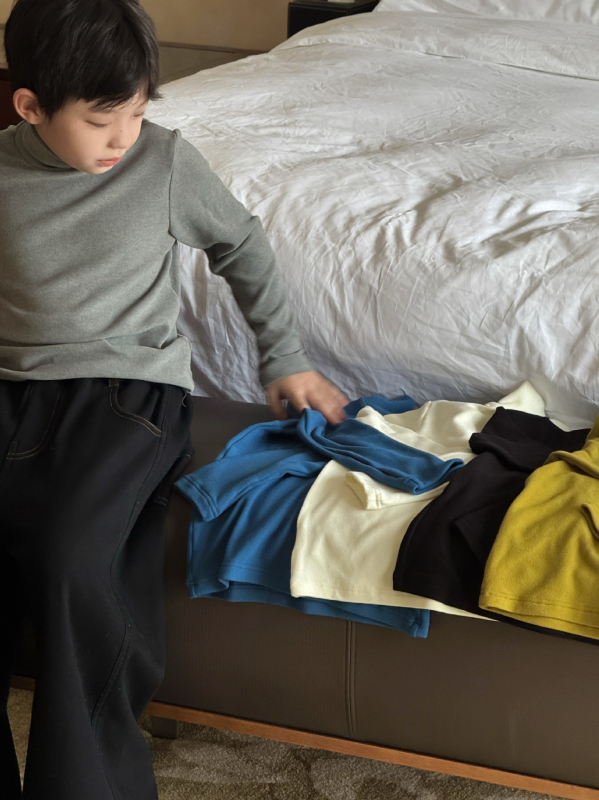 Bērnu garās piedurknes iekšējā T-krekls ar flisu oderi, korejiešu stilā, viskozes audums ar maigām apstrādēm, ziema 2025, zīmols S Planet