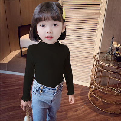 Meitenēm garām piedurknēm tops korejiešu stilā ar mežģīnēm, Modal 90%, vecums 3–8 gadi